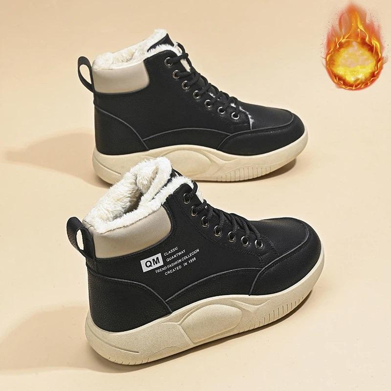Women's Winter Thick And Warm High Top Shoes With Added Fleece Cotton Shoes