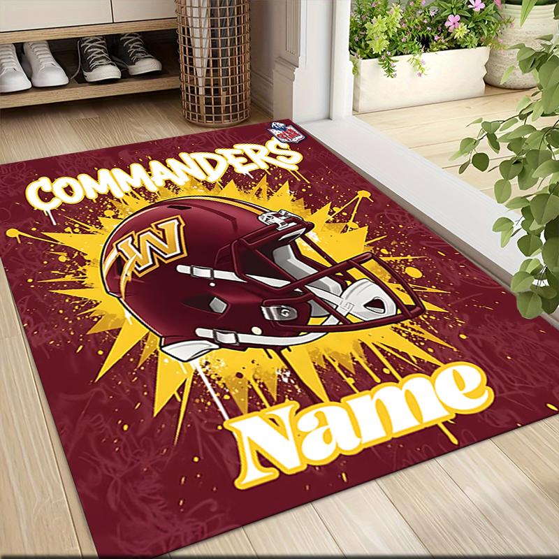 Custom Name Kansas City Chiefs Helmet Carpet Rug Customizable Soft Washable Anti-Slip Home Living Room Sofa Mats Personalized Rug. 0909425