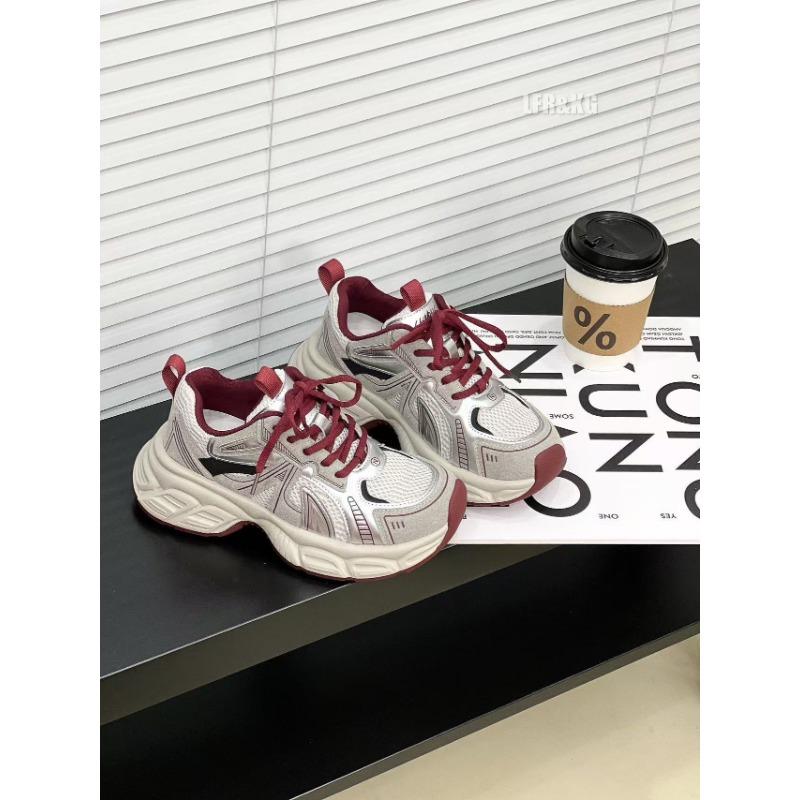 

Осень новая кожаная платформа папа кроссовки женские дышащие универсальные легкие нескользящие повседневные спортивные кроссовки тренд 40