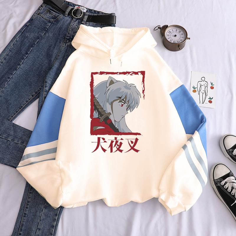 Japanese Anime InuYasha Men's Hoodies Harajuku Fashion Y2k Vintage Hip Hop Streetwear Casual Drawstring Oversized Sweatshirts