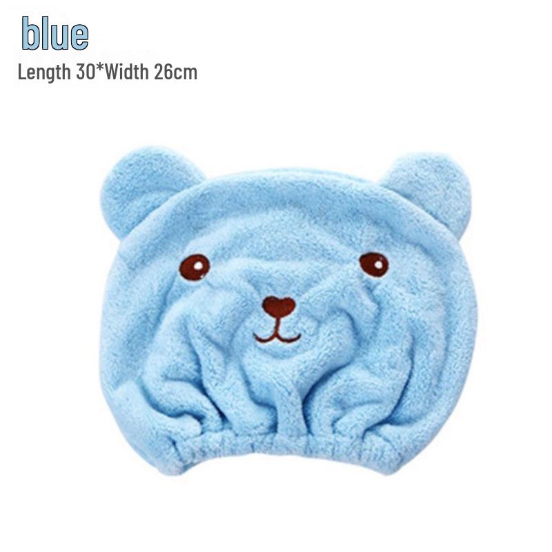 Super Absorbent Cute Bear Quick-Dry Hair Cap for Women