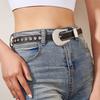 Belt Star Rhinestone Womens Casual Versatile Jeans Small Belt Leather Imitation