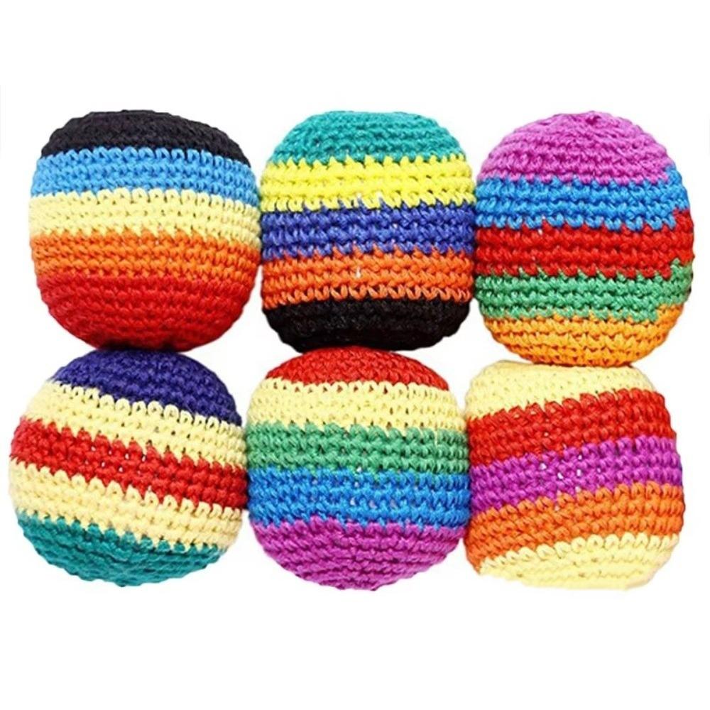 6/12/24Pcs Colorful Footbag Sacks Funny Kids Outdoor Toy Random Color Soft Juggling Balls  Beginner