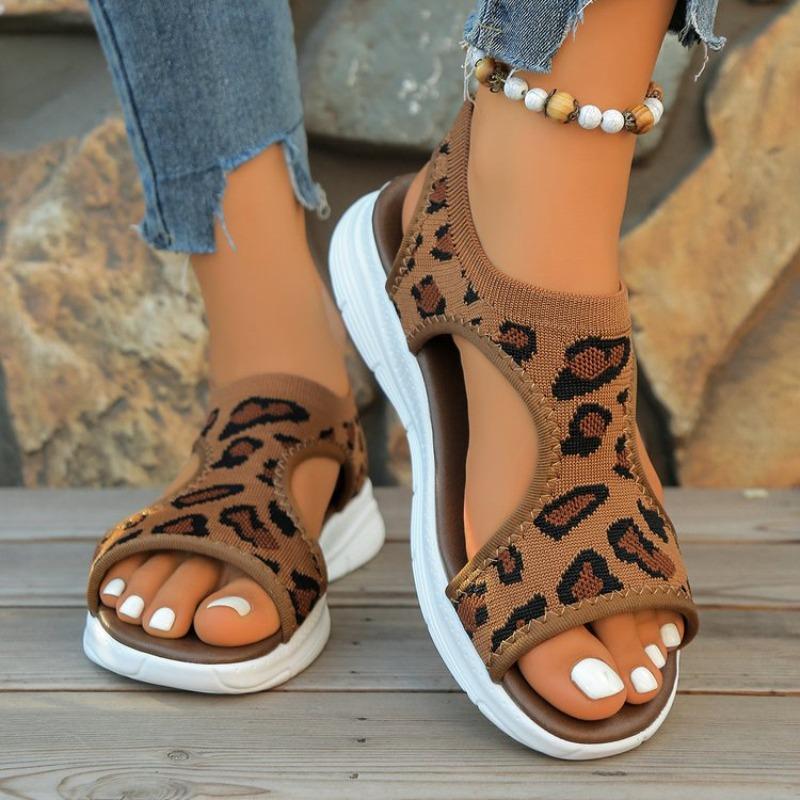 Sandals Women's Autumn and Summer Mesh Thick-soled Foot Cover Fish Mouth Flying Weaving Casual Sports Large-size Women's Shoes