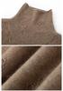 Lekasha 100% Pure Cashmere Rolled Edge High Neck Embossed Knit Top