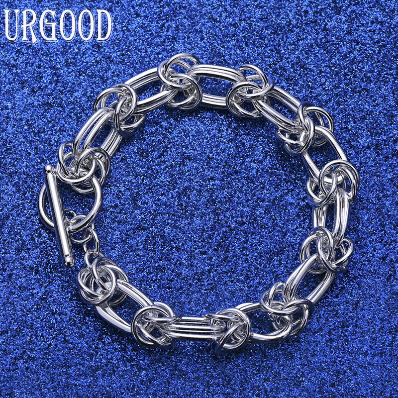 925 Sterling Silver Circle Gift Bracelet Fashion Jewelry