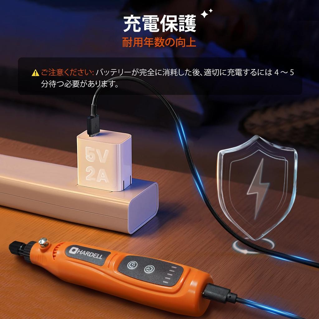 HARDELL Mini 4WD Modification Mini Router Handheld Router Set with 43 Rechargeable Cordless Pin Electric Rust and Crafting Recommended! 3.7V