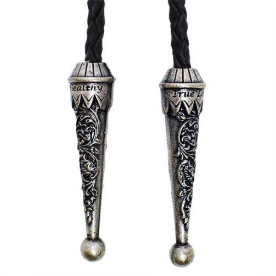 Maya Calendar Silver Coin Loop Tie Necklace Polar Tie Polo Tie Bolo Tie prt0242 [Bowties.jp]