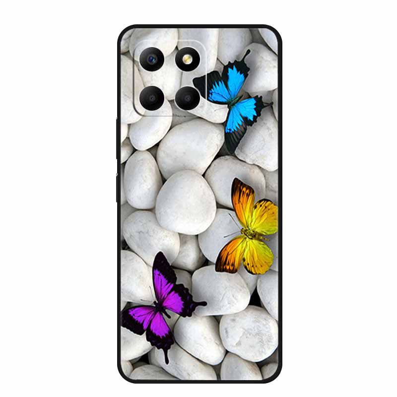 Etui For Honor X6a Zwierzęta TPU Silikon Miękki Tylny Pokrowiec na Telefon dla Huawei Honor X6a HonorX6A 2023 Ochronny Wilk Czarny Fajny Capa