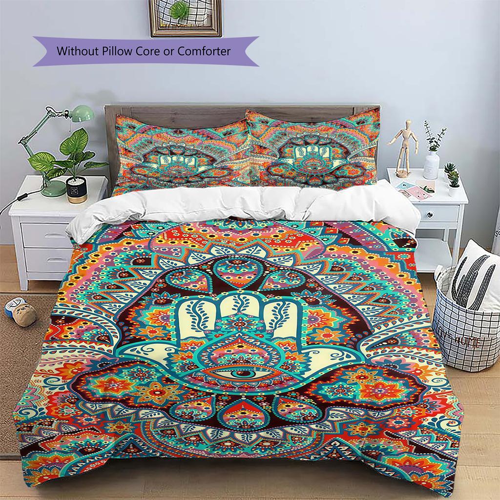 Nazar Boncuğu Pattern Bedding,Quilt Set Quilt Cover Pillowcase Home Birthday Gift (1 * duvet cover + 2 * pillowcase, without core)
