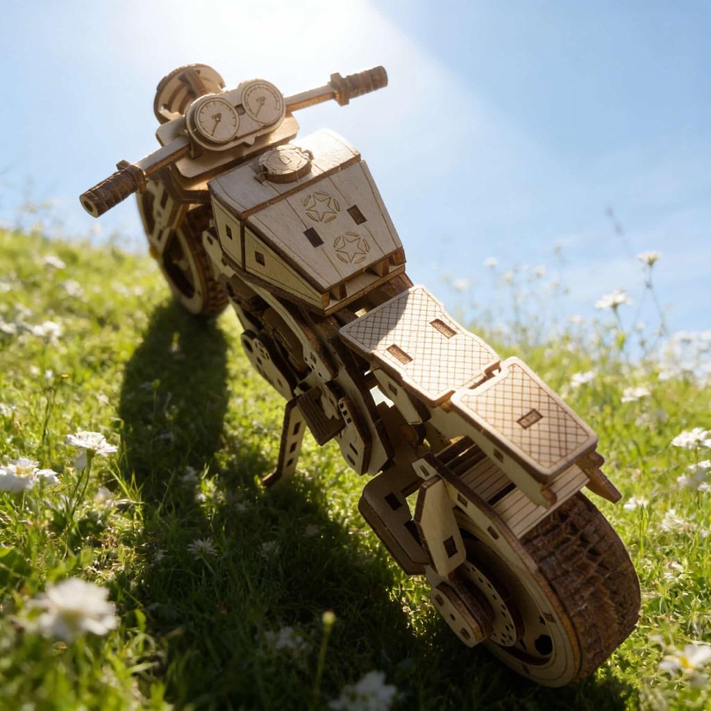 Wooden Motorcycle Puzzle DO-IT-YOURSELF Wooden 3D Truc High Quality Durable Design Safe for Children K Assembly Learning Birthday Present Christmas Pr