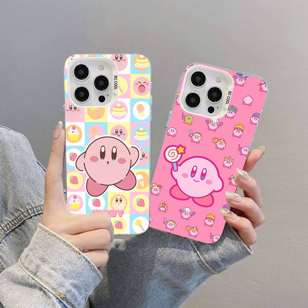 Stars K-Kirby Clear Phone Case For IPhone 16 15 14 13 12 11 Pro Max 17 Plus Colorful Cover