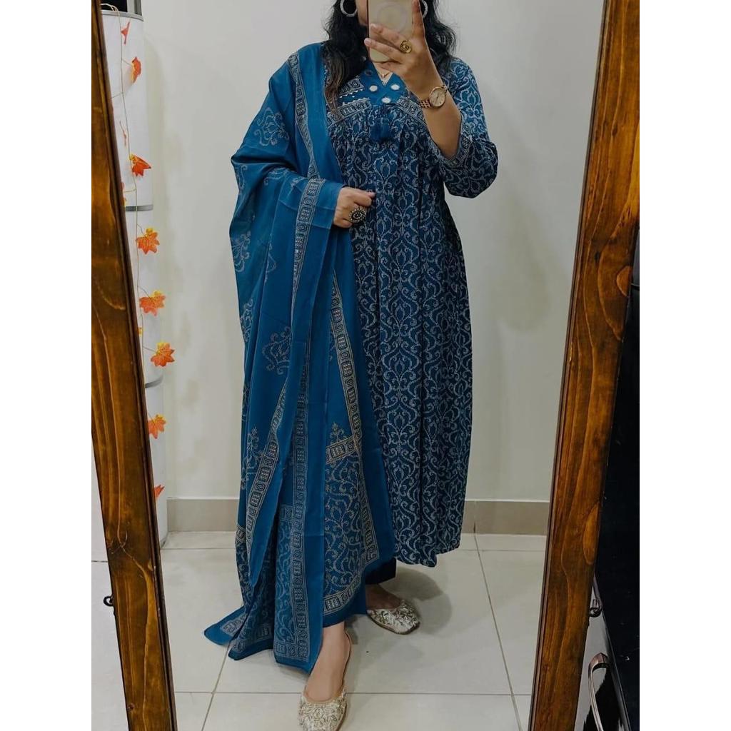 Indian Pakistani Anarkali Kurta Pant Dupatta Set Designer Ethnic Salwar Kameez