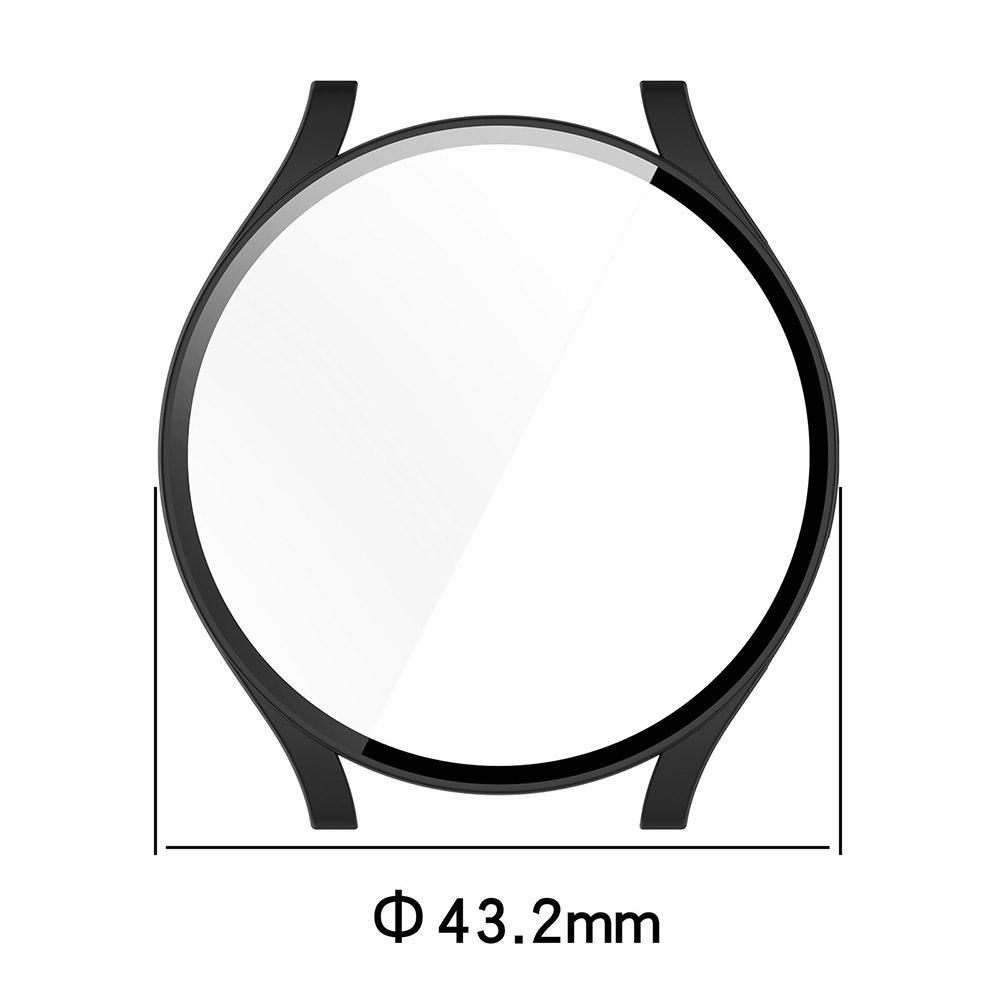PC+härdat glas skyddsfodral för Samsung Galaxy Watch 6 40mm 44mm helskärmsskydd skalskydd