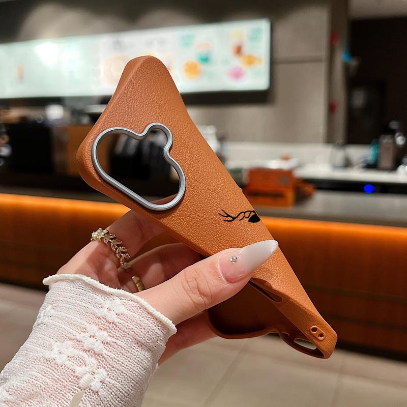 For iPhone 16 Pro Max 15 Pro 14 13 12 11 Case Deer Pattern Solid Color TPU Leather Texture Soft Matte Shockproof Phone Cover