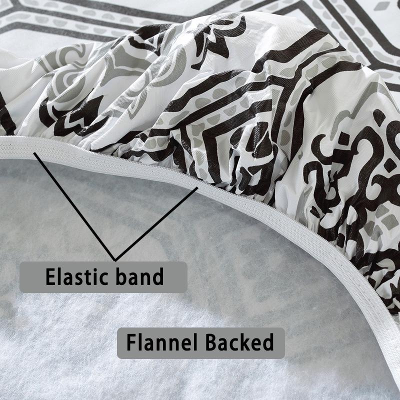 Bohemian wasserdichte Vinyl-Tischdecke mit elastischer Flanellrückseite - Passend für 1,2 m bis 1,8 m Tische