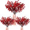 10 Pcs Artificial Flowers Faux Berries Fake Flower For Christmas New Year DIY Floral Art Plant Home Office Party Decoration