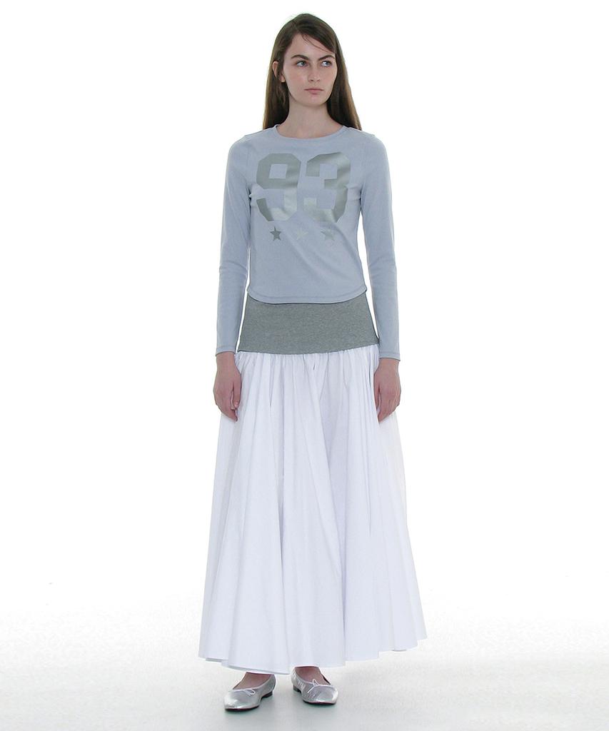 Partimento Woman Voluminous Flare Maxi Skirt_White