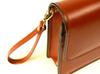 Awaji Bag Workshop Genuine Leather Wide Pouch (Smooth Leather, Brown) [Made in Japan] Cowhide Leather with Lid, Freestanding