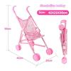 1Pcs Durable Interactive Dolls Pram Stable Baby Stroller With T-Shaped Belt Baby Doll Stroller Toy Pretend Play Doll Accessories