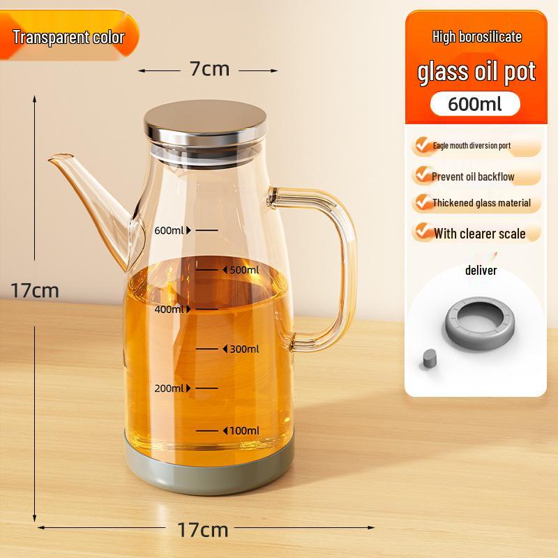 Stainless Steel Glass Oil and Vinegar Dispenser for Kitchen