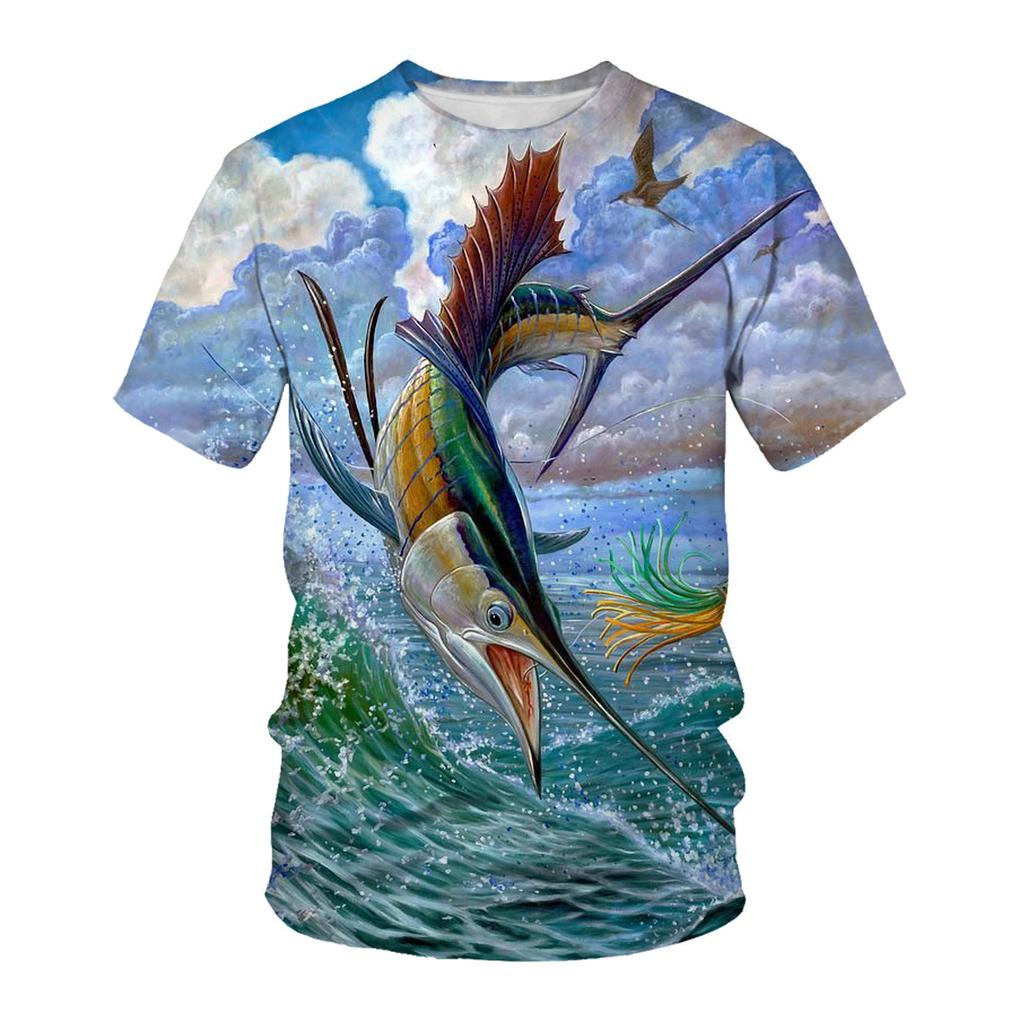 Casual Short Sleeved Printed Fashionable Oversized 3D Top Pattern T-shirt for Men Comfortable Summer Round Neck