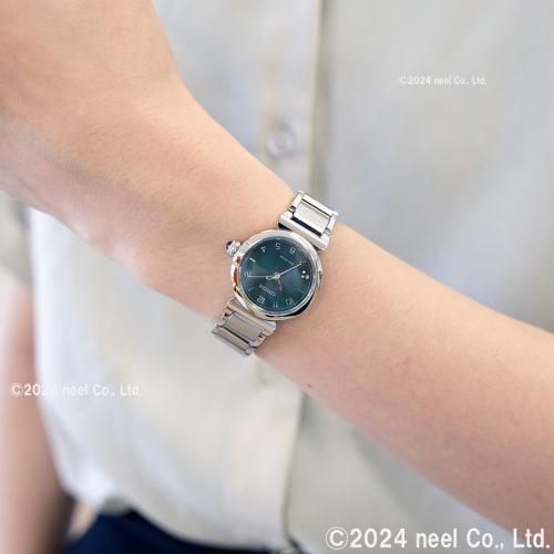 Citizen ROUND collection women's watch, EM1130-83X, waterproof, green, light-powered Eco-Drive, Lily of the Valley pattern, silver finish.