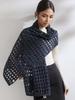 100% Cashmere Openwork Scarf Large Mesh Women Knit Shawl Knotted Wrap Casual Soft Warm Cashmere Hollow Out Cappa Cozy 170x43cm