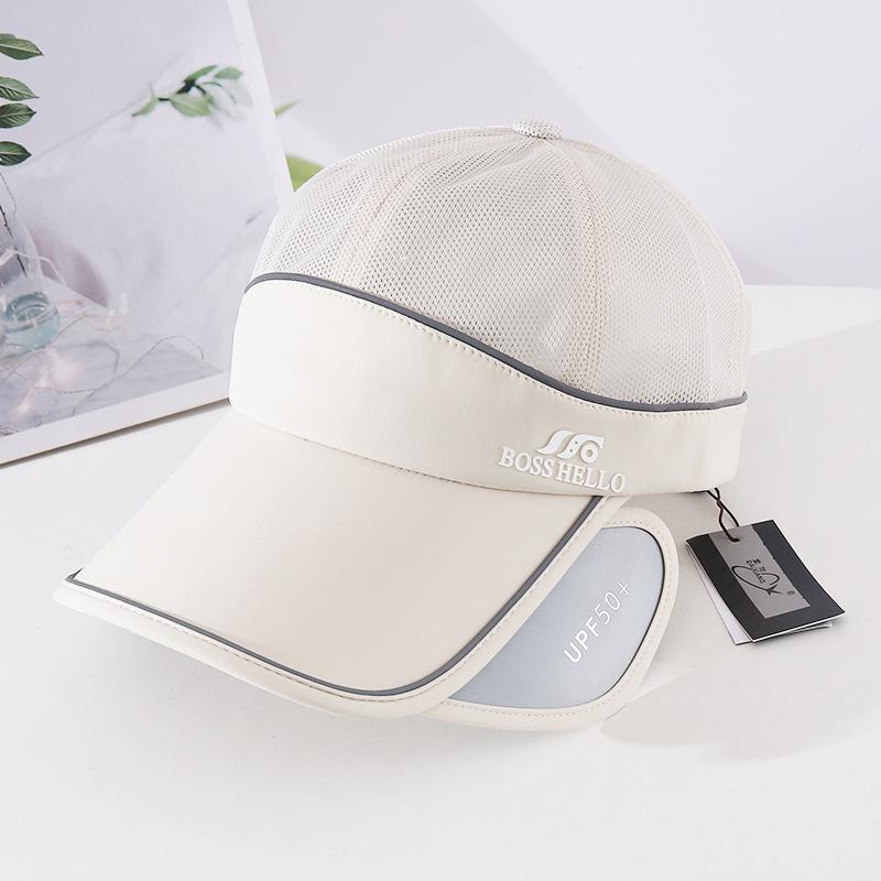 Baseball Cap Men's Summer Sunscreen Hat Women's New Enlarged Retractable Brim Outdoor Sports Cap Sun Cover Hat