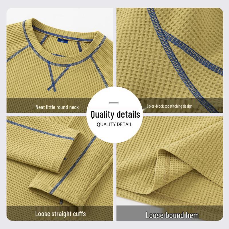 GENIOLAMODE Men's Minimalist Long Sleeve Casual T-Shirt