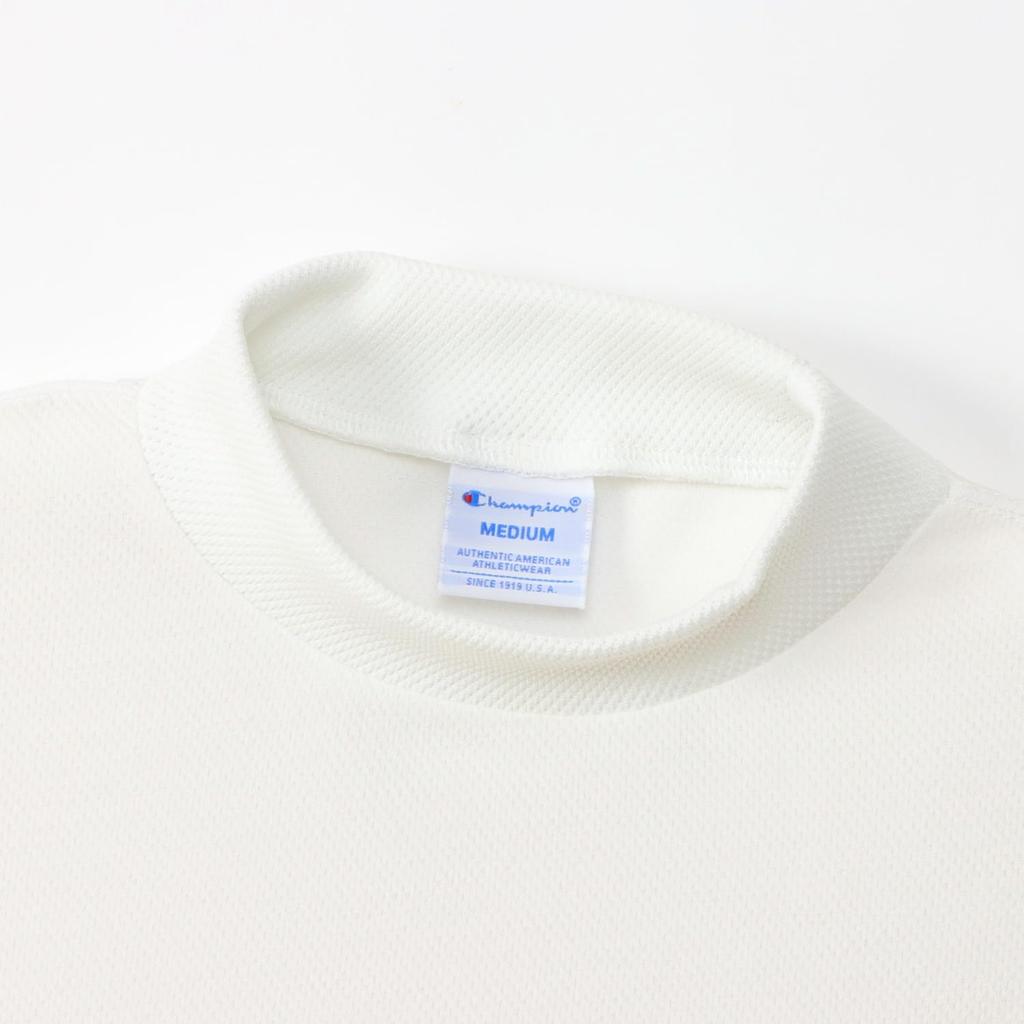 Champion Short Sleeve Mock Neck Shirt UV Graphic Logo Print Women's (CW-BG304), Off-White, Protection, Quick-Drying,