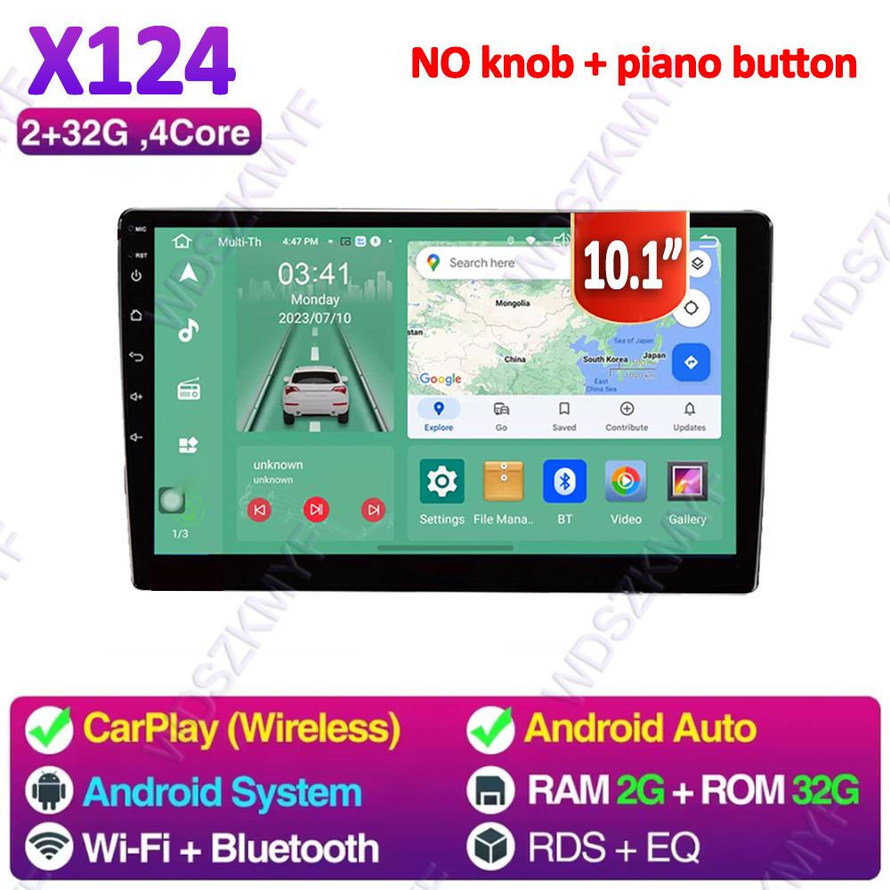 2025 NEW 2DIN Stereo Upgrade,10.1" Single Knob Keybutton Touch Screen Android 13.0 with Wireless CarPlay, Android Auto, AM/FM