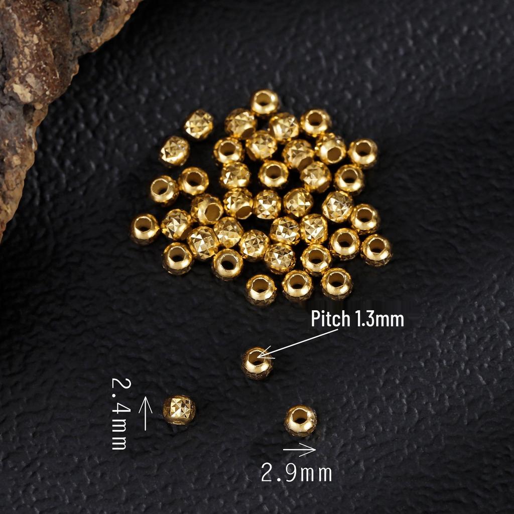 Argent Sterling S925 avec Perles Espacement Plaqué Or 24K pour Bijoux DIY