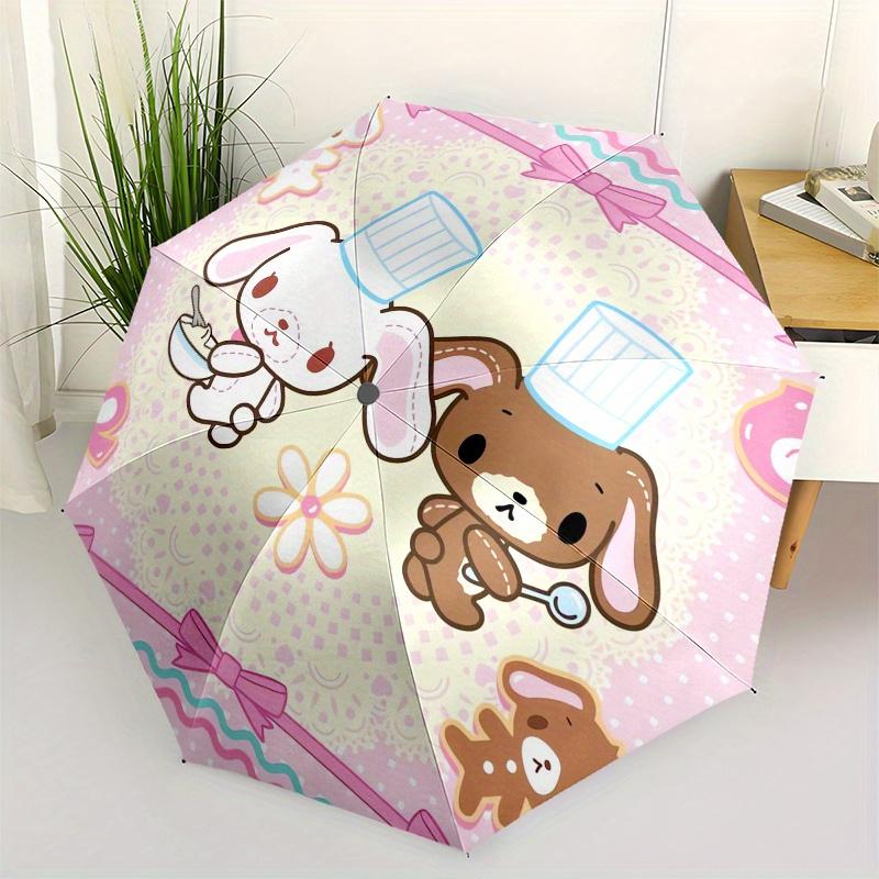 

Bunny Chef Automatic Folding Umbrella Simple 8 Rib Design, Bright Cartoon Pattern, Durable Iron Frame, Suitable For Travel, Outdoor, Beach C