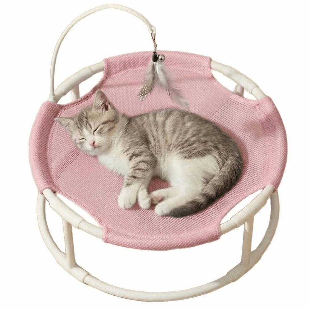 Pet Supplies Elevated Frame Cat Elevated Bed Breathable Round Cat Hammock Moisture-proof Washable Cat Sleeping Bed Universal
