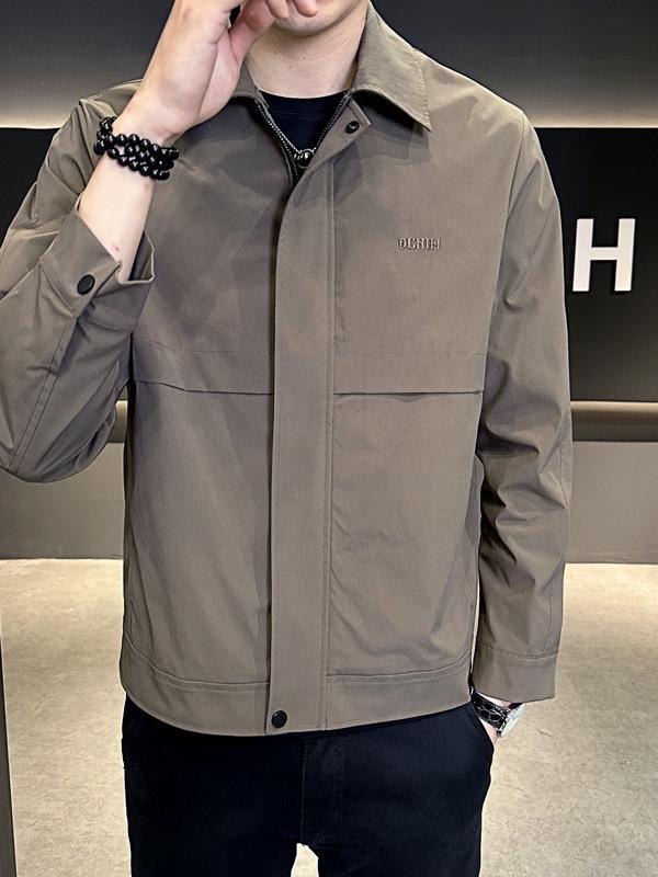 Men's Slim-Fit Turn-Down Collar Coat - Light Mature Autumn Style 2024 Executive Jacket