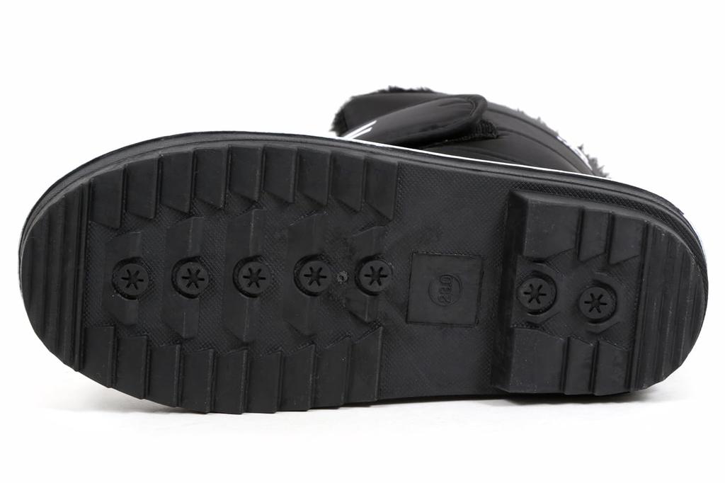 Mozu Bean Down Boots, Inner Boa, Velcro Closure, Women's, Black, Size 25cm