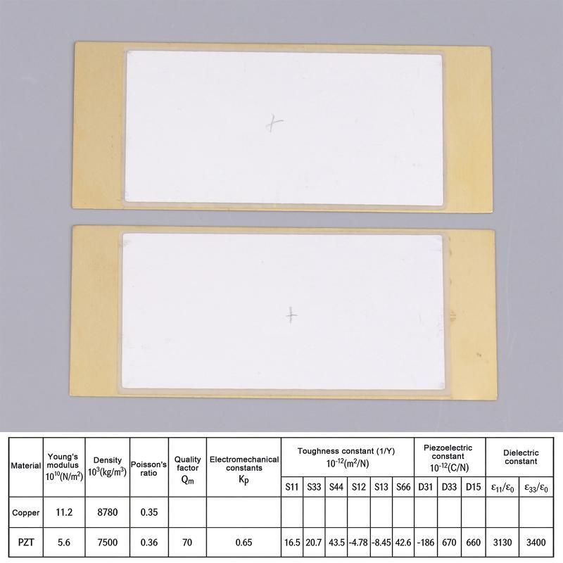 2 Stück Bimorph Piezo, Keramik, Stromerzeugung PZT Piezoelektrisch 80mmx33mmx0.6mm
