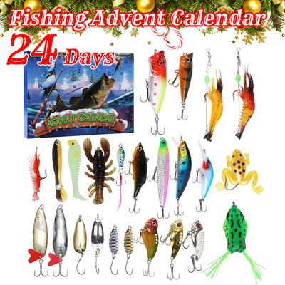 2025 Christmas Advent Calendar Fishing Advent Calendar Fishing Lure Advent Calendar Fishing Xmas Surprise Gift for Men Boys