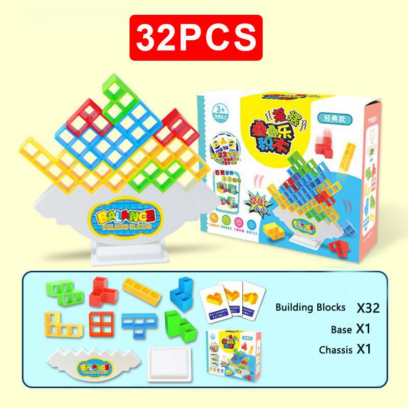 Обучающие Монтессори 16/32 шт. сборочные строительные блоки сбалансированные игры — фото 8