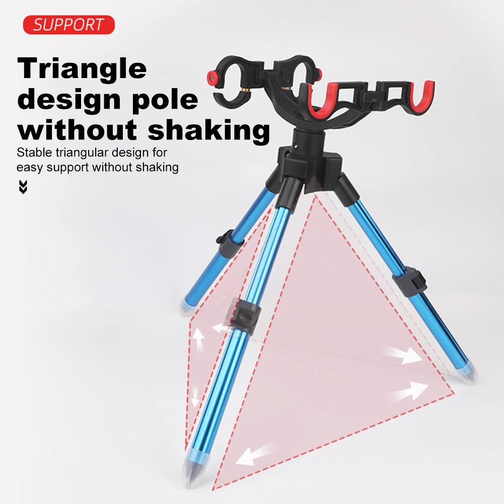 Triangle Fishing Pole Rack Adjustable Foldable Fishing Pole Holder Portable Multifunctional for Outdoor Fishing