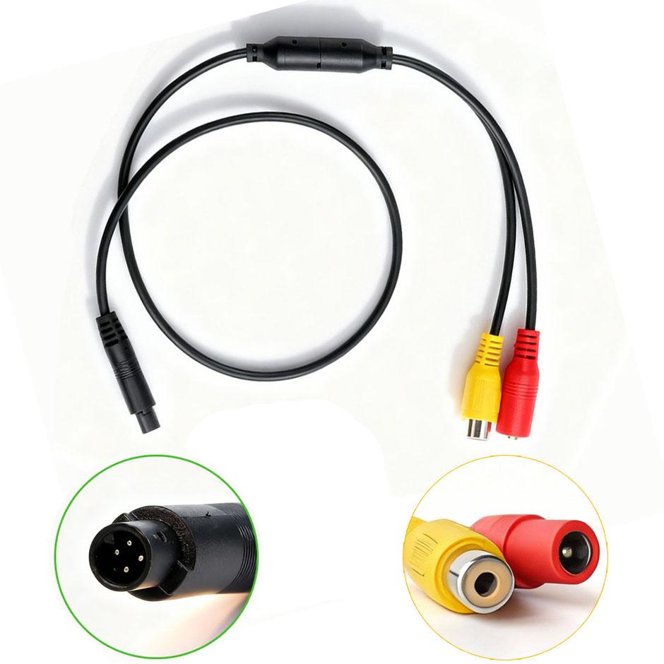 4 Pin To RCA Female Adapter Cable Harness Cord for Car Reverse Backup Camera, Transmits Video Signal and Power Supply