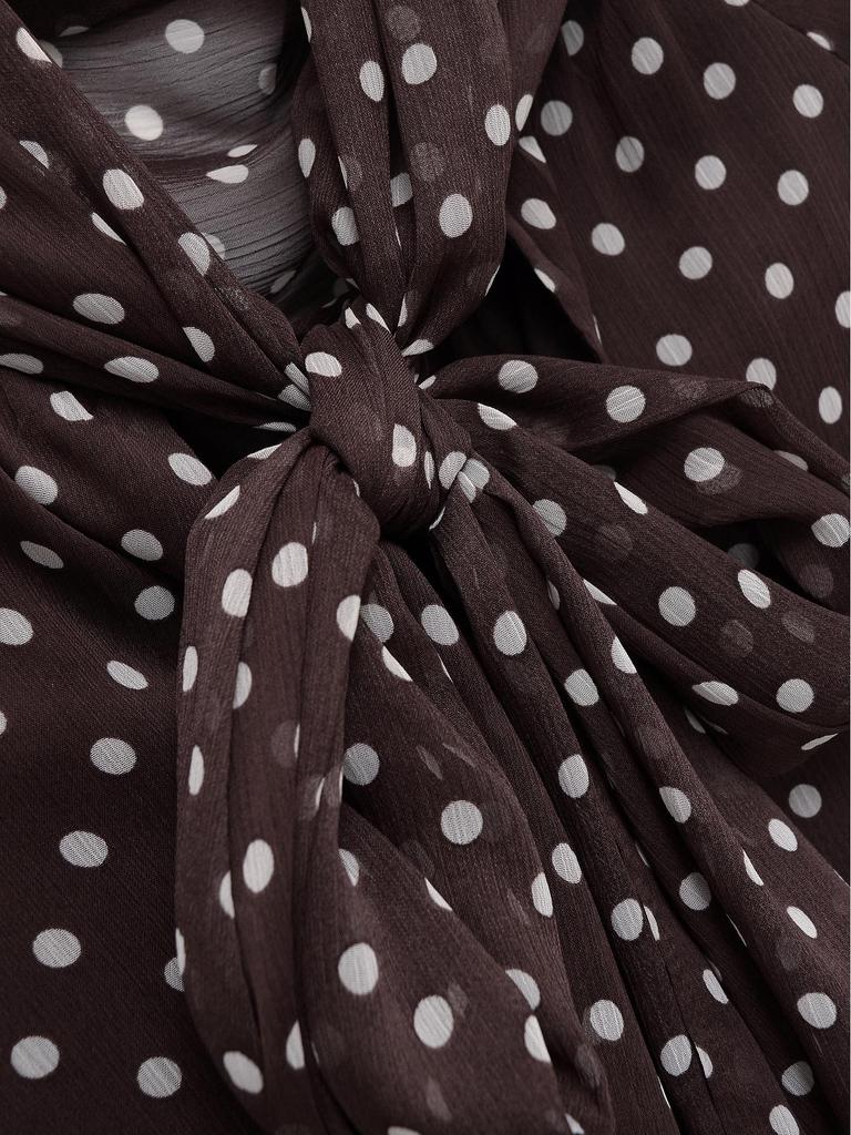 Camicia da donna a maniche lunghe con pois e fiocco Autunno 2025