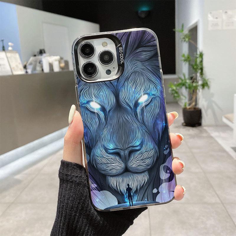 

Trendy Lion Brand Silver iPhone Case for 14, 15, 16 Pro Max with Premium Finish iPhone 15