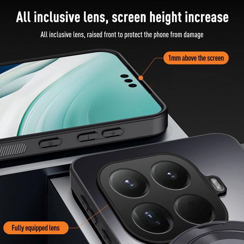 Matowe Etui AG dla Xiaomi 15T 14T Pro Mi15T Magnetyczny Pierścień Stojak Uchwyt Matowa Osłona Ochronna Aparatu dla Xiaomi 15T Poco M7 Pro