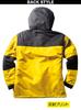 Kurodaruma Waterproof Cold Weather Jacket Black Aluminum Print Filling Waterproof Thermal Retractable Hood Reflective Seam Taped Cold Weather Work