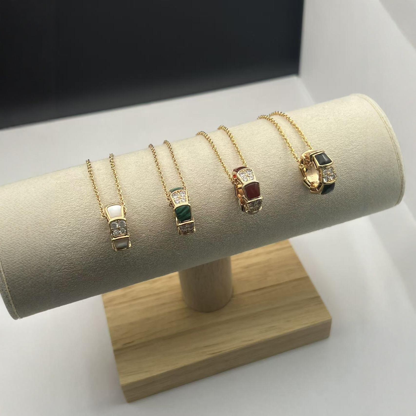 Necklace Women s Collarbone Chain Agate Snake Pendant Fashion Women s Light Luxury white