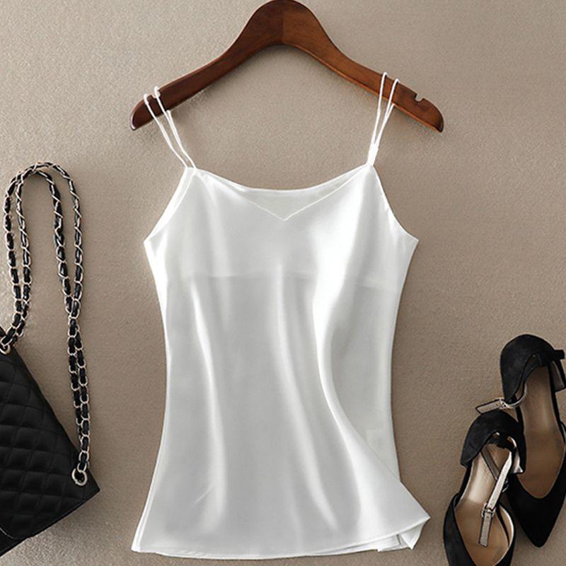 Design Sense V-neck Camisole Summer New Vest, Plus Size Women's Sleeveless Top Base Shirt Solid Color Suit Inner Layer