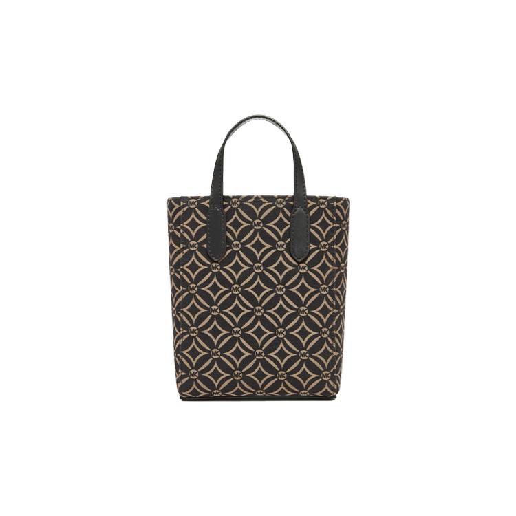 New MICHAEL KORS Sinclair Fabric Handbag Small Women's Black/Dark Camel 32F2G5SC0J-293