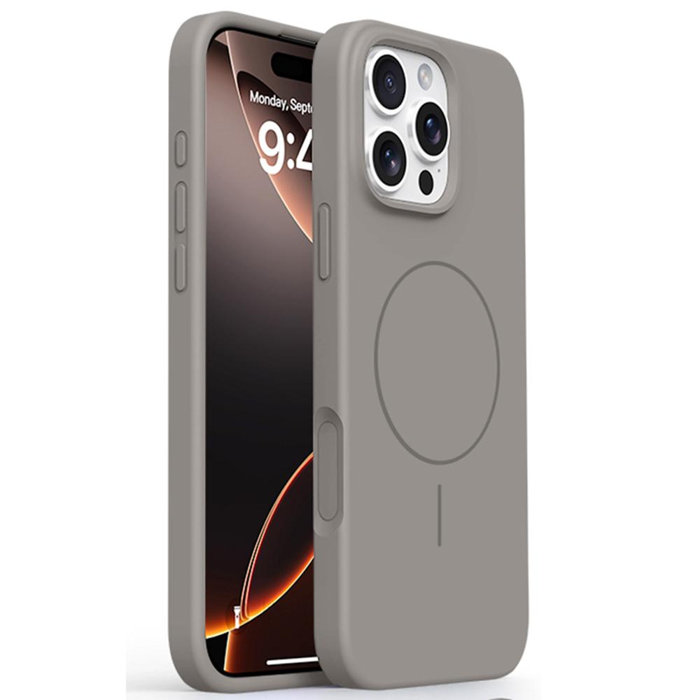 

For iPhone 16 Pro Max Case Compatible with MagSafe Soft Microfiber Lining Liquid Silicone+PC Phone Cover